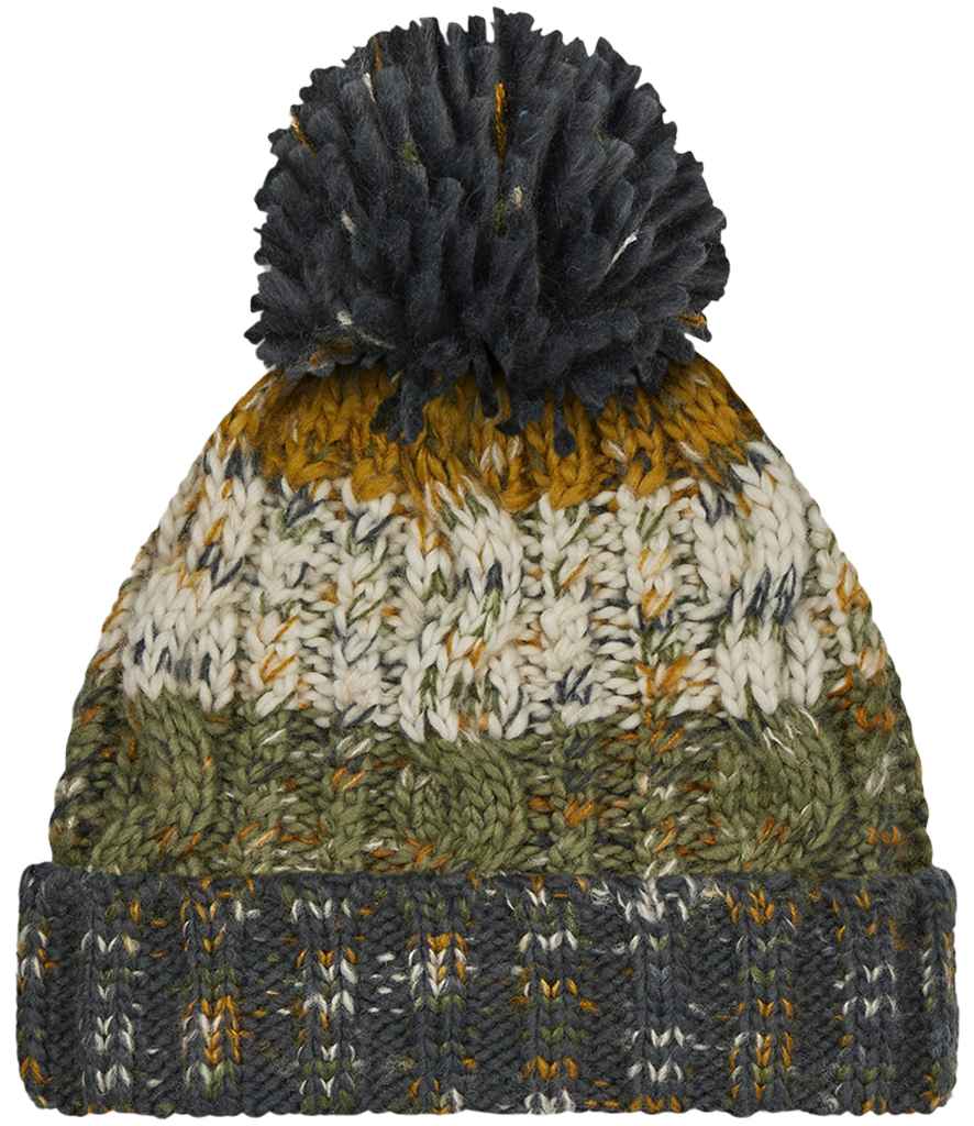 Beechfield Corkscrew Pom Pom Beanie – Classic Warm Knit Hat with Stylish Pom Pom Detail