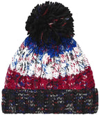 Beechfield Corkscrew Pom Pom Beanie – Classic Warm Knit Hat with Stylish Pom Pom Detail