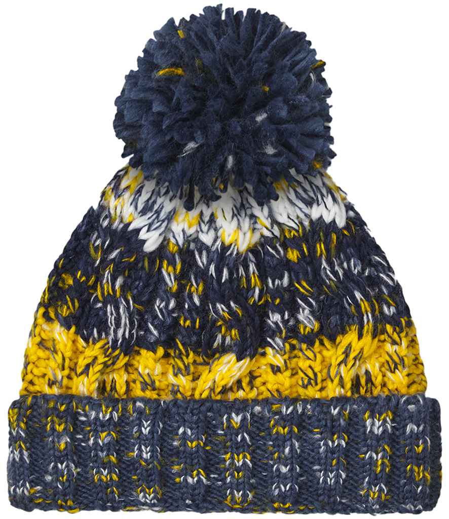 Beechfield Corkscrew Pom Pom Beanie – Stylish Winter Hat with Classic Twist Design