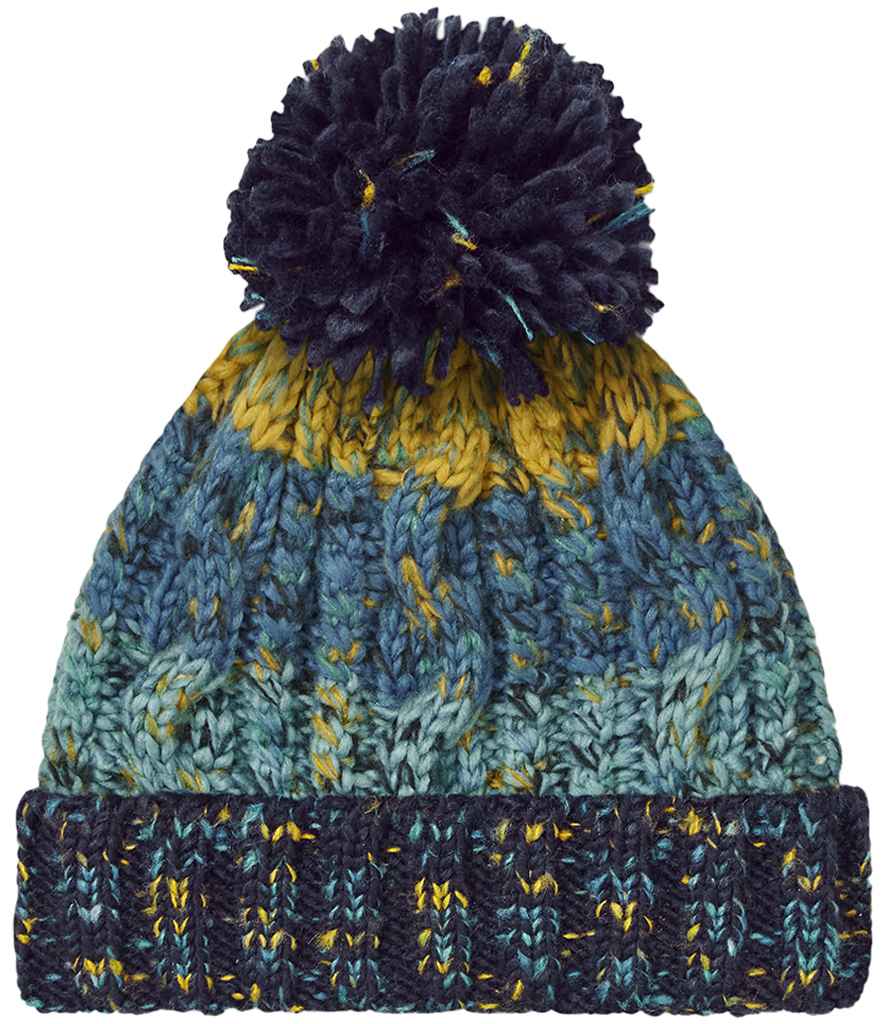 Beechfield Corkscrew Pom Pom Beanie – Stylish Winter Hat with Classic Twist Design