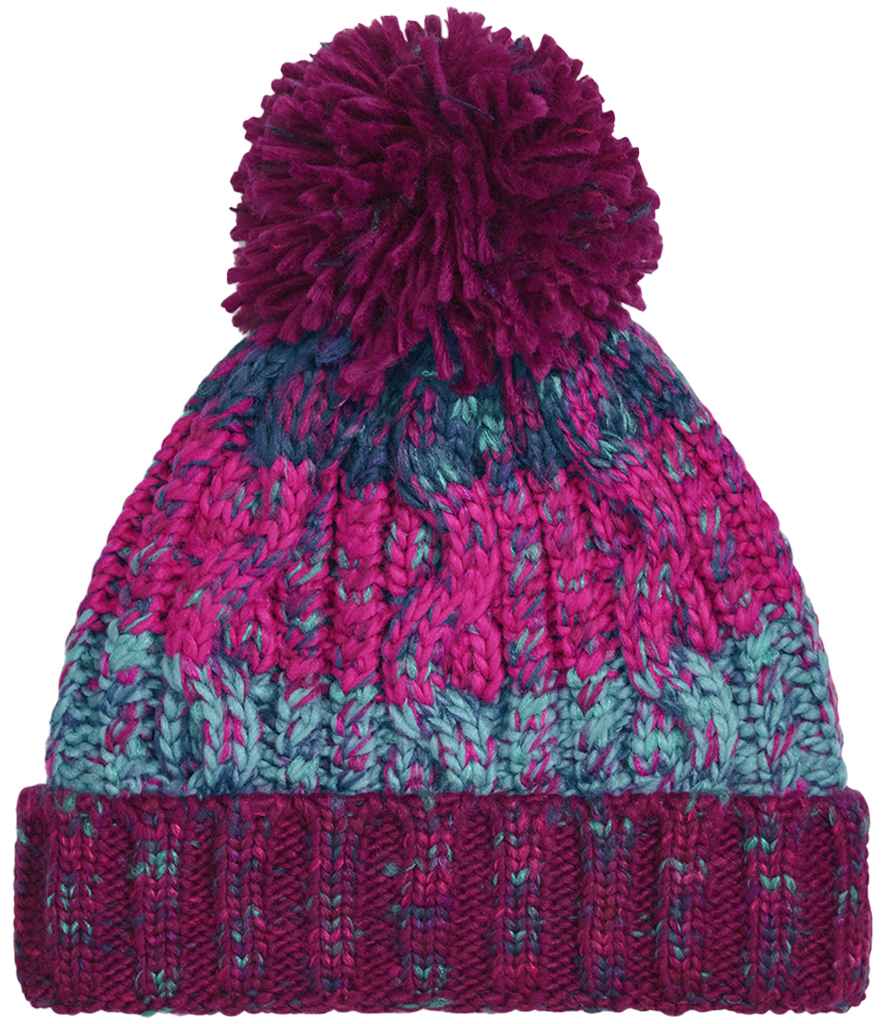 Beechfield Corkscrew Pom Pom Beanie – Stylish Winter Hat with Classic Twist Design
