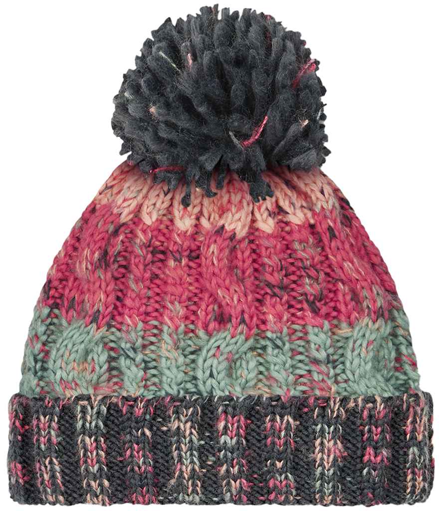 Beechfield Corkscrew Pom Pom Beanie – Stylish Winter Hat with Classic Twist Design
