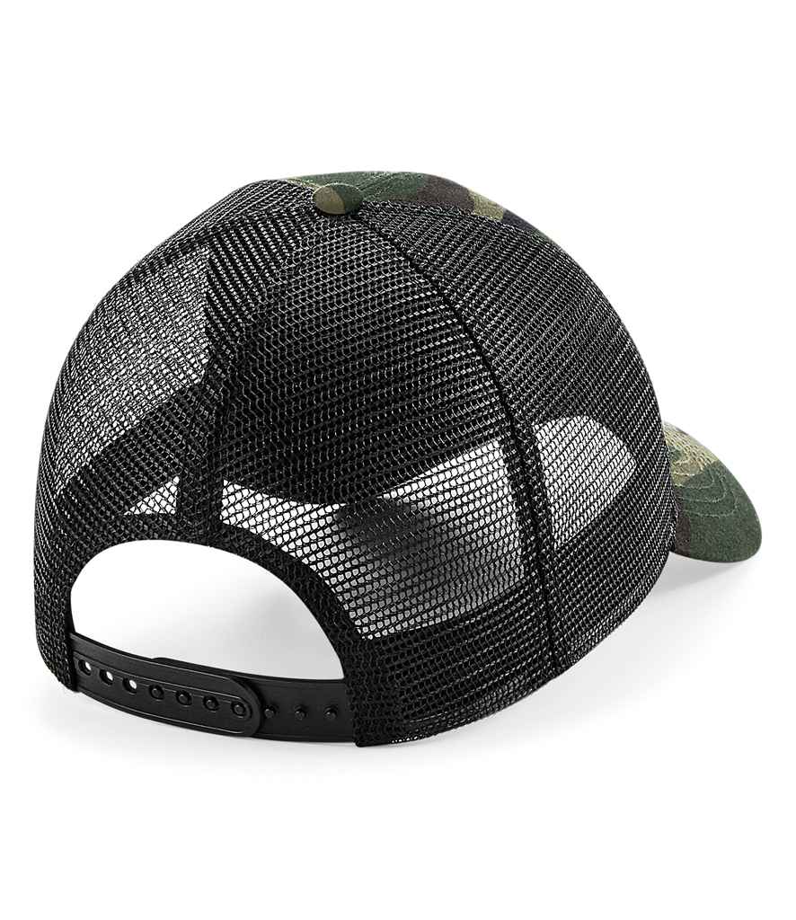 Beechfield Patch Snapback Trucker Cap with Classic Logo Patch and Adjustable Snapback Closure