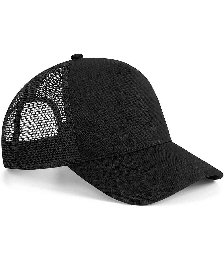 Beechfield Microknit Snapback Trucker Cap with Breathable Mesh Back and Adjustable Closure
