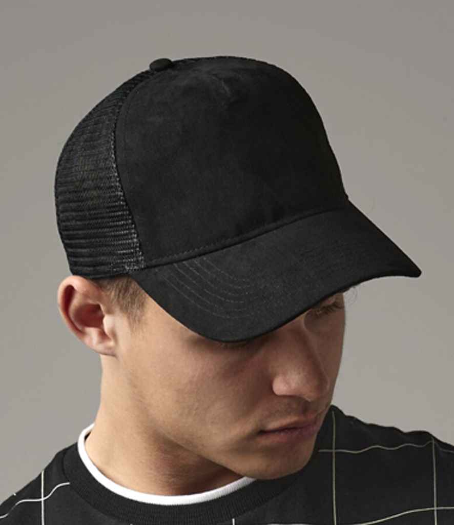 Beechfield Suede Snapback Trucker Cap with Classic Structured Design and Adjustable Fit