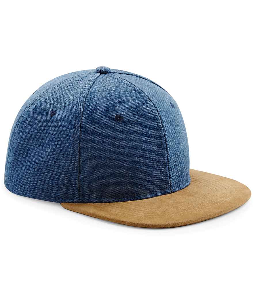 Beechfield Suede Peak Snapback Cap with Classic Structured Design and Adjustable Fit