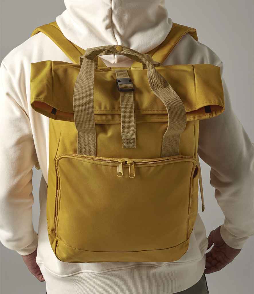 BagBase Recycled Twin Handle Roll-Top Laptop Backpack with Sustainable Design