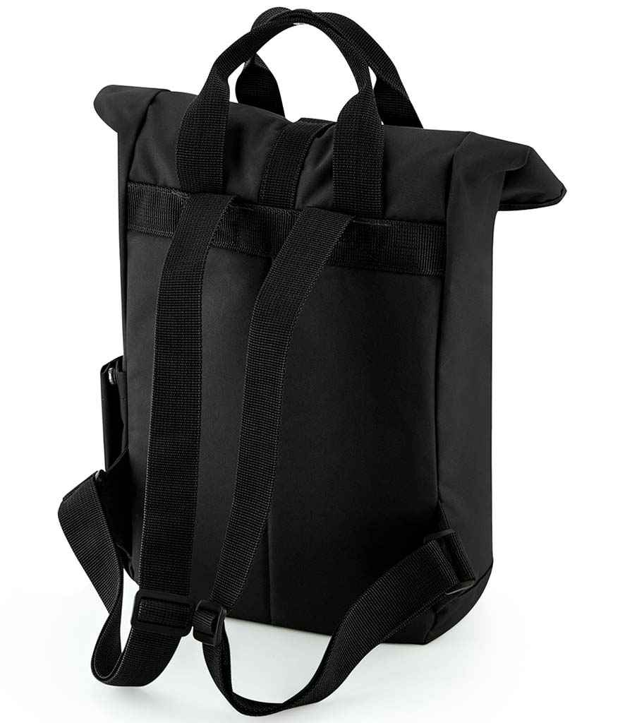 BagBase Recycled Mini Twin Handle Roll-Top Backpack with Sustainable Design and Durable Build