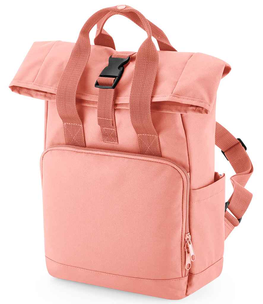 BagBase Recycled Mini Twin Handle Roll-Top Backpack with Sustainable Design and Durable Build