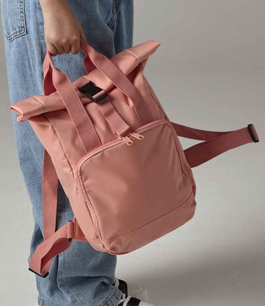 BagBase Recycled Mini Twin Handle Roll-Top Backpack with Sustainable Design and Durable Build