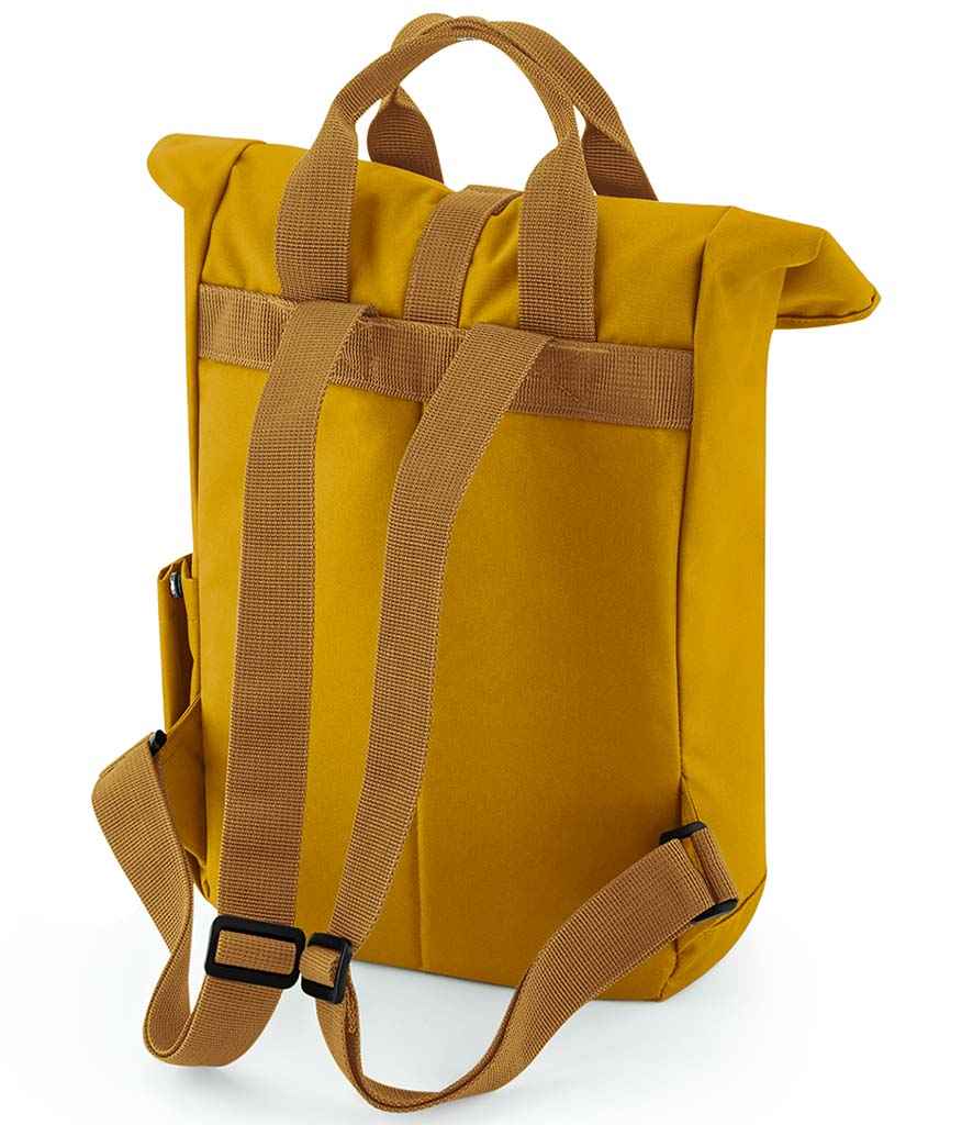 BagBase Recycled Mini Twin Handle Roll-Top Backpack with Sustainable Design and Durable Build