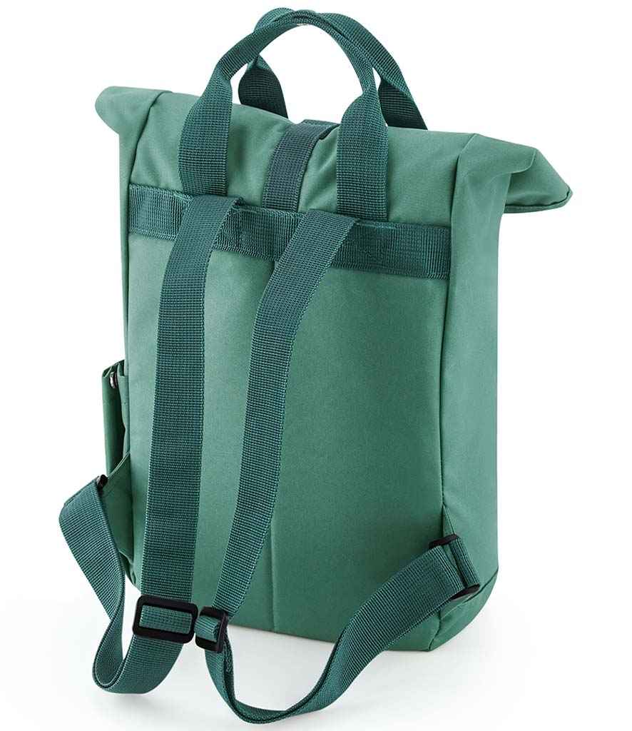 BagBase Recycled Mini Twin Handle Roll-Top Backpack with Sustainable Design and Durable Build