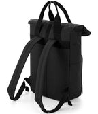BagBase Recycled Twin Handle Roll-Top Backpack | Black