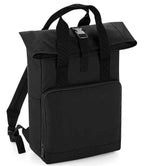 BagBase Recycled Twin Handle Roll-Top Backpack | Black