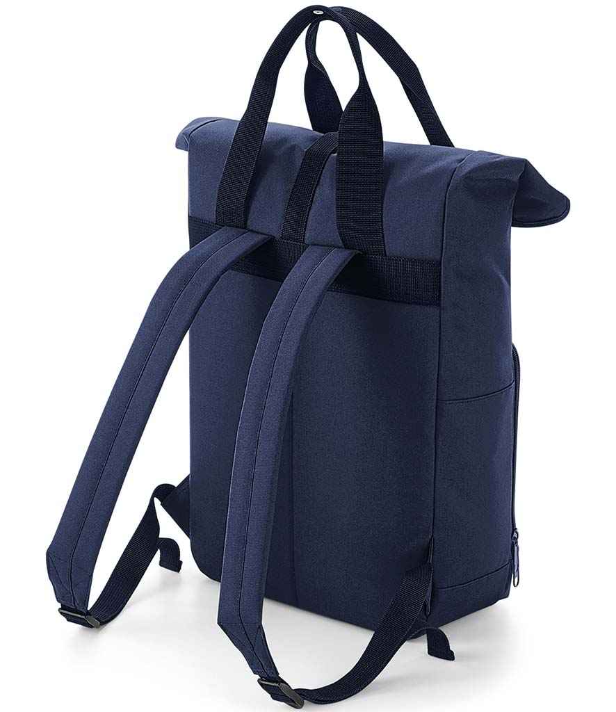 BagBase Recycled Twin Handle Roll-Top Backpack with Sustainable Design and Durable Construction