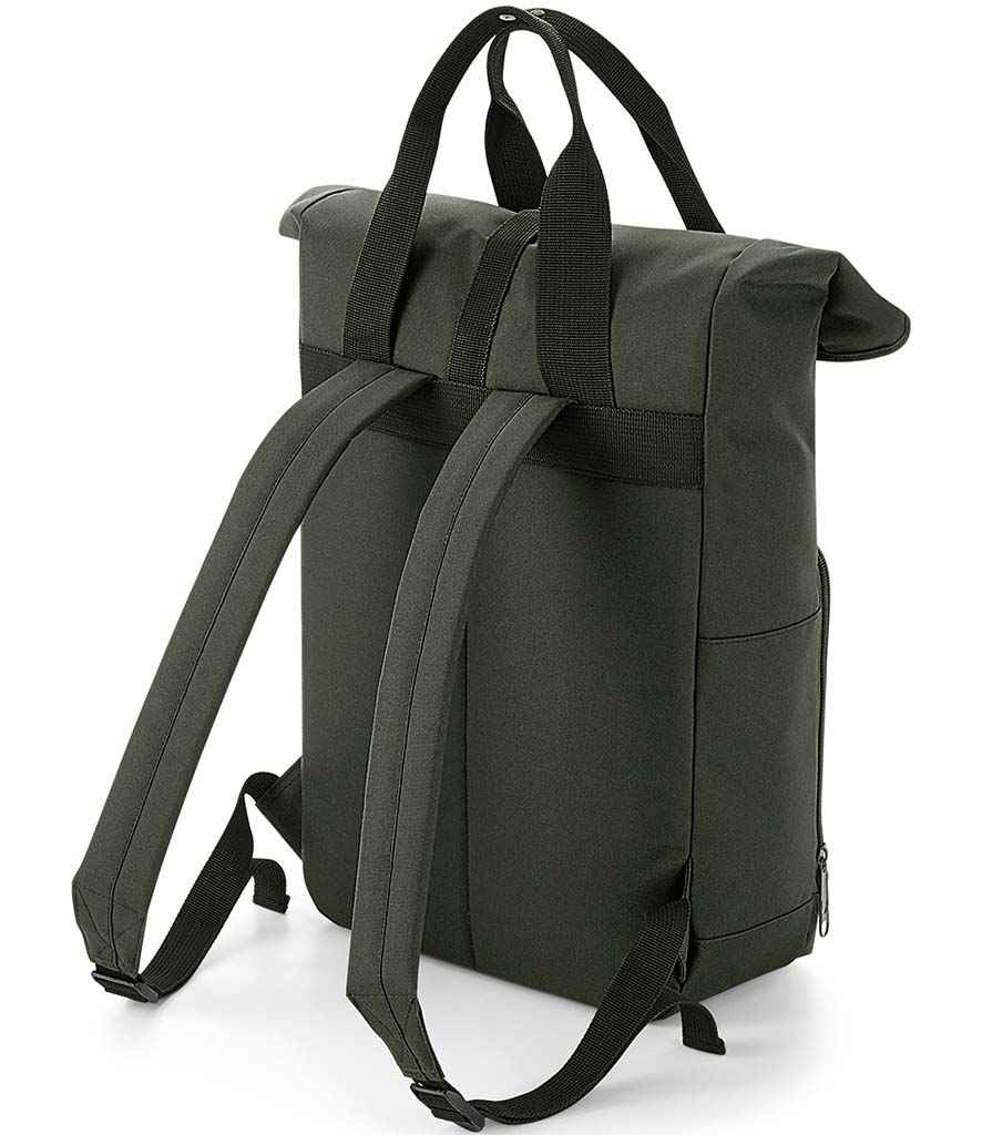 BagBase Recycled Twin Handle Roll-Top Backpack with Sustainable Design and Durable Construction