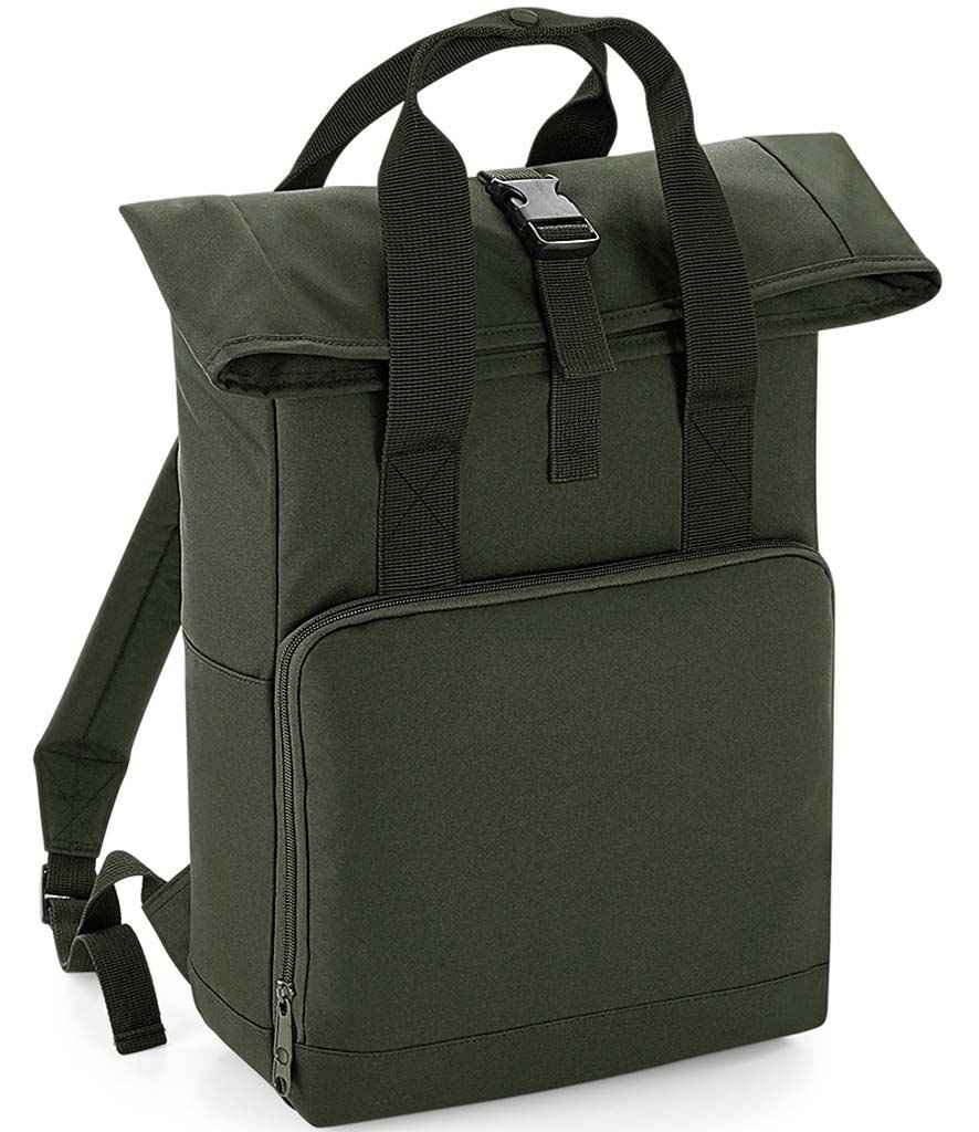 BagBase Recycled Twin Handle Roll-Top Backpack with Sustainable Design and Durable Construction