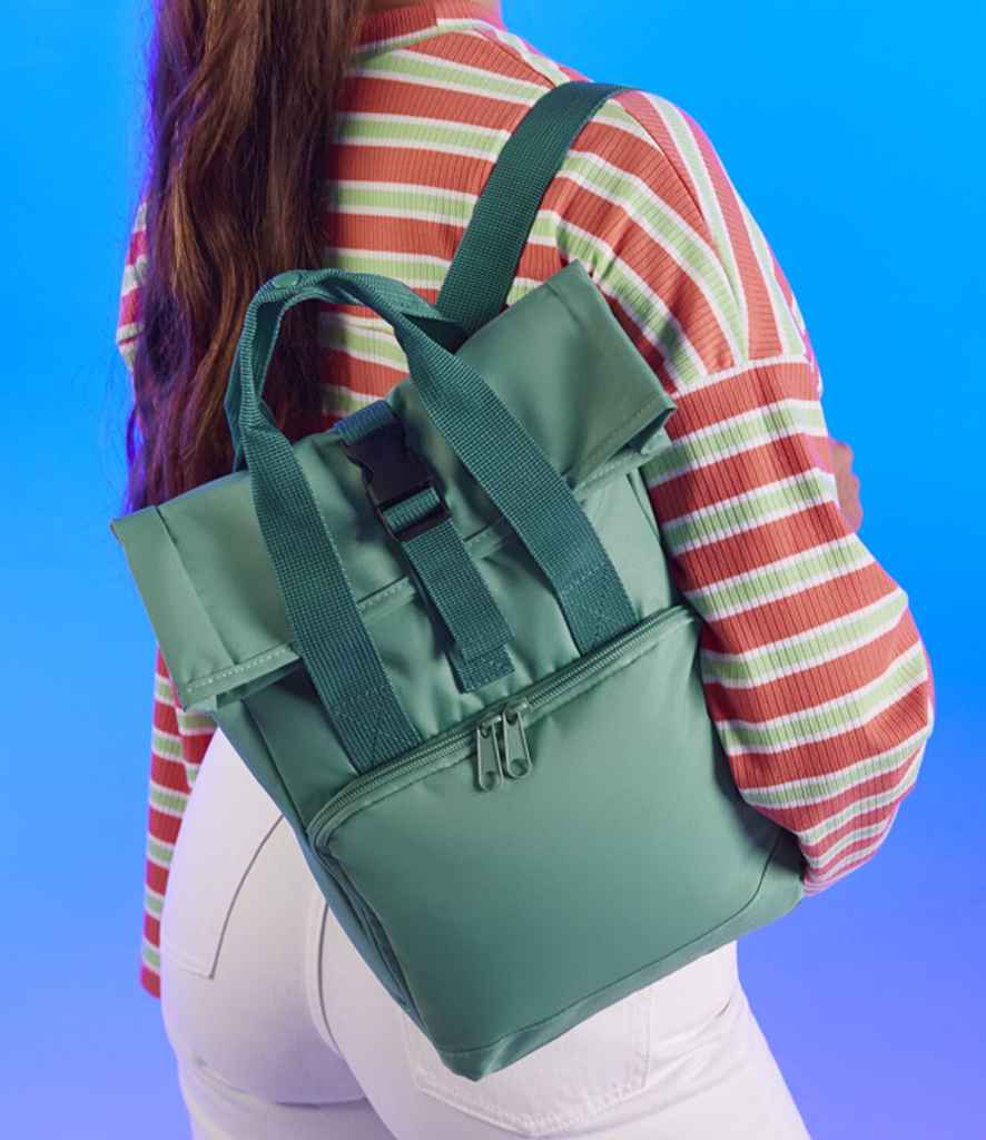 BagBase Recycled Twin Handle Roll-Top Backpack with Sustainable Design and Durable Construction