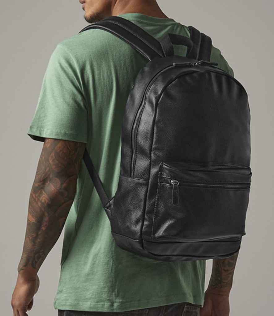 BagBase Faux Leather Backpack | Black