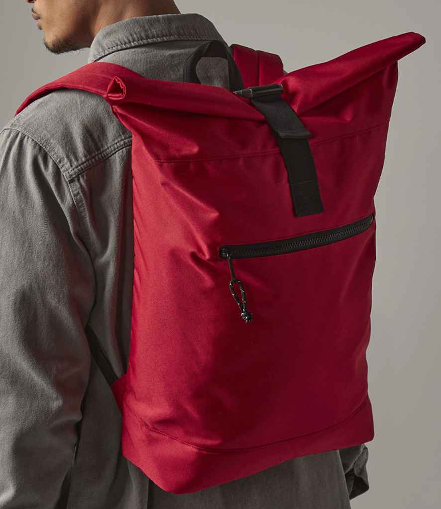 BagBase Recycled Roll-Top Backpack with Sustainable Materials and Durable Design