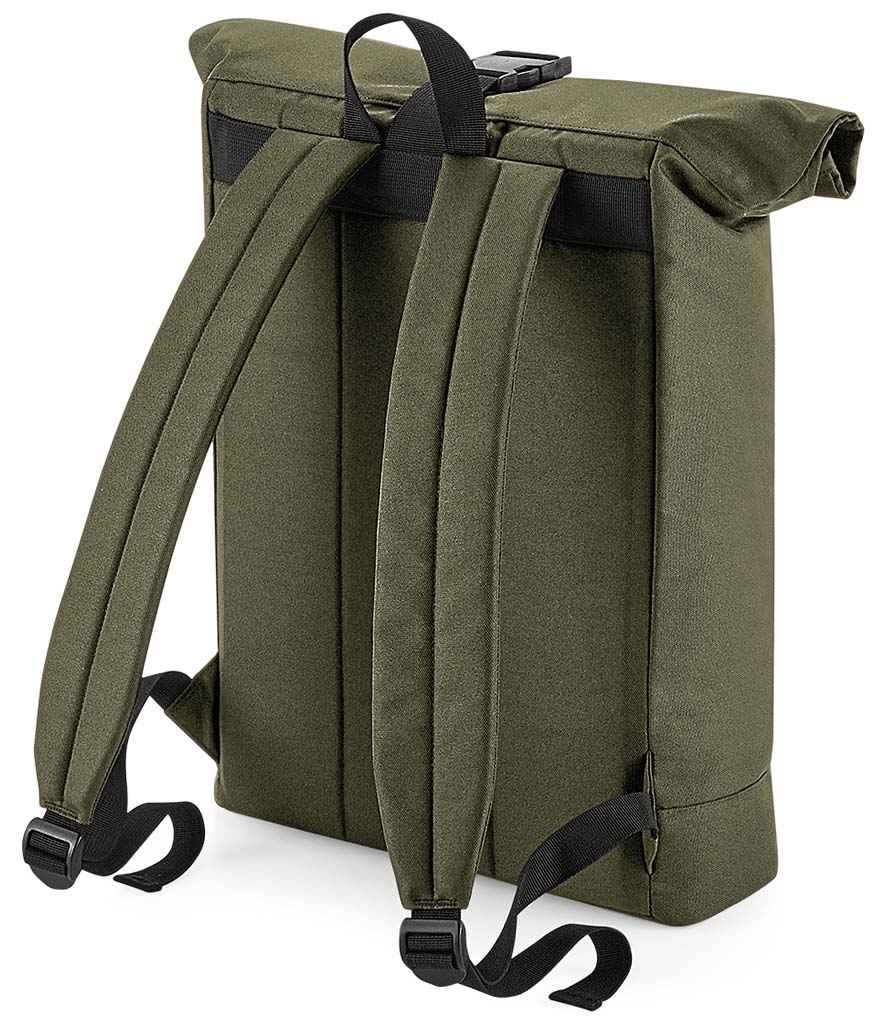 BagBase Recycled Roll-Top Backpack with Sustainable Materials and Durable Design