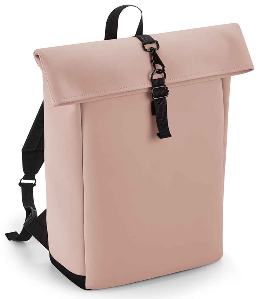 BagBase Matte PU Roll-Top Backpack with Durable Water-Resistant Finish and Stylish Design