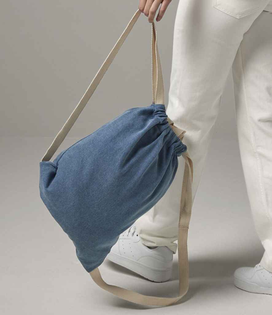 BagBase Denim Gymsac – Durable and Stylish Drawstring Gym Bag in Classic Denim Design