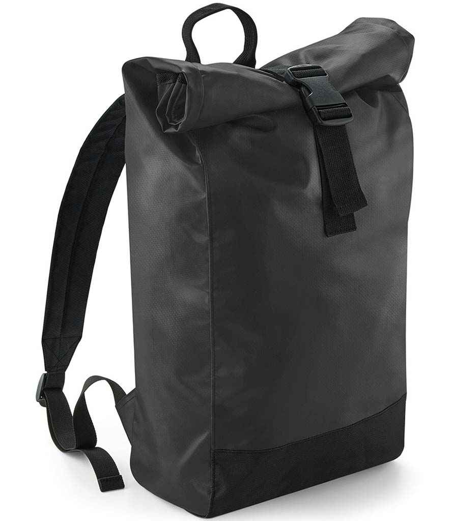 BagBase Tarp Roll-Top Backpack | Black