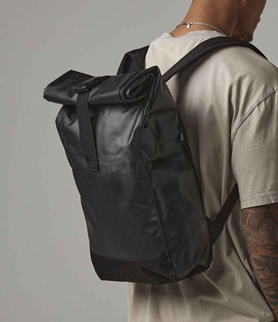 BagBase Tarp Roll-Top Backpack | Black