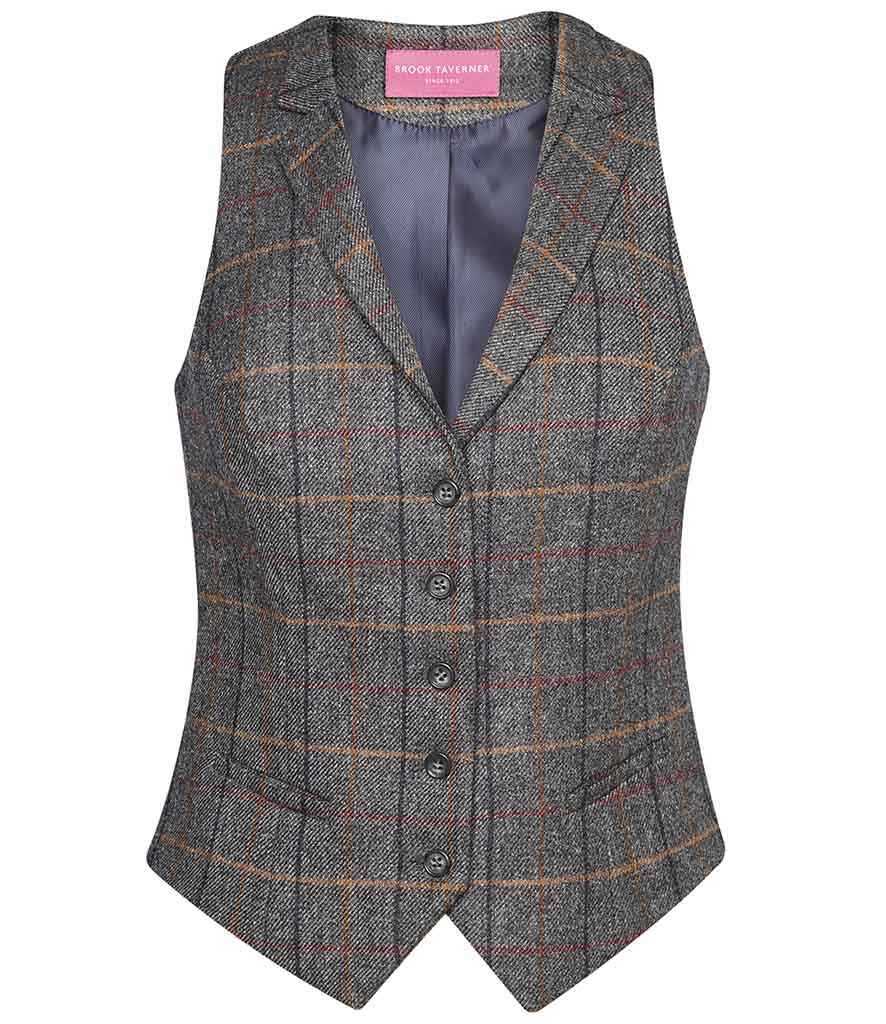 Brook Taverner Ladies Nashville Waistcoat in Classic Checked and Herringbone Patterns
