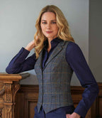 Brook Taverner Ladies Nashville Waistcoat in Classic Checked and Herringbone Patterns