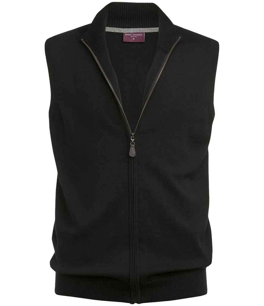 Brook Taverner Lincoln Knitted Zip Gilet with Front Zip and Classic Design
