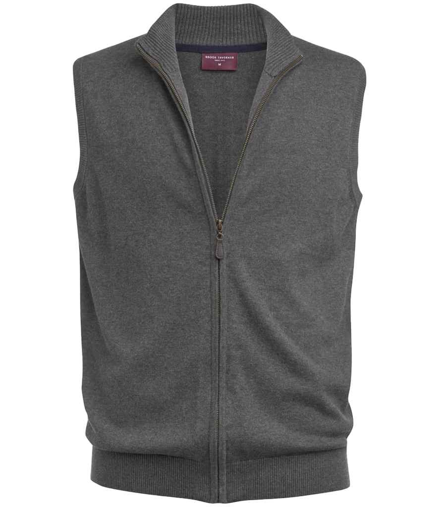 Brook Taverner Lincoln Knitted Zip Gilet with Front Zip and Classic Design