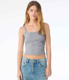 Bella Ladies Micro Rib Spaghetti Strap Tank Top in Solid and Heather Blends