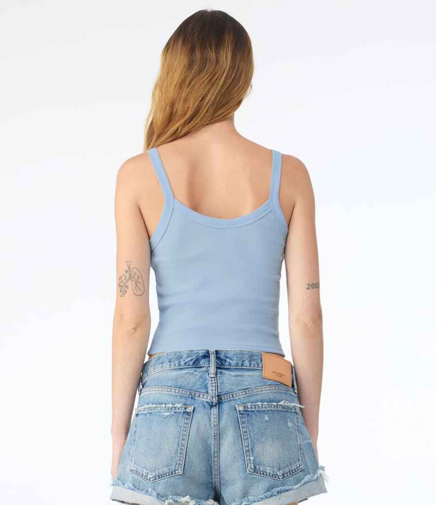 Bella Ladies Micro Rib Spaghetti Strap Tank Top | Solid Blend