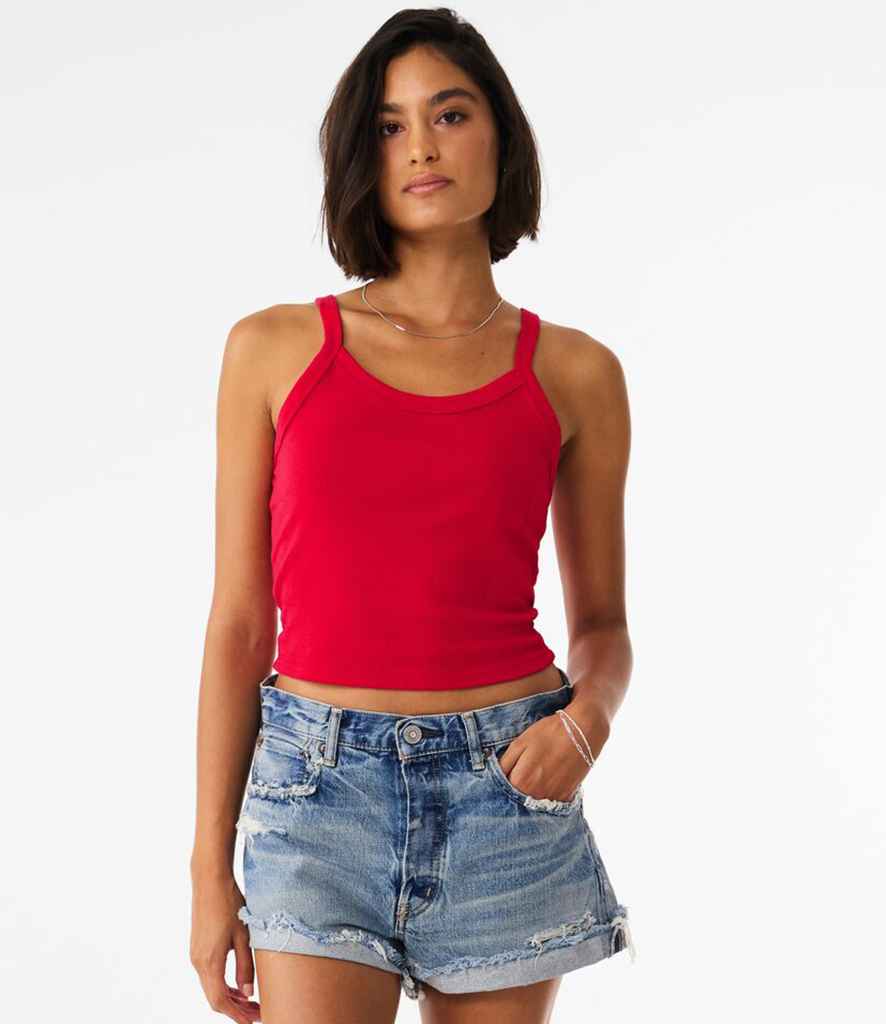 Bella Ladies Micro Rib Spaghetti Strap Tank Top in Solid and Heather Blends