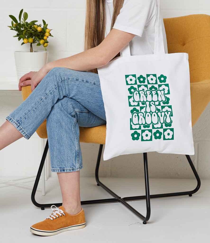 Brand Lab Organic Cotton Long Handle Shopper Bag with Durable Eco-Friendly Fabric
