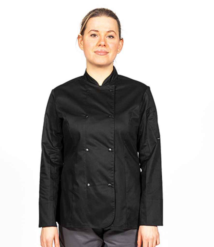 Dennys Ladies Long Sleeve Premium Chef's Jacket | Black