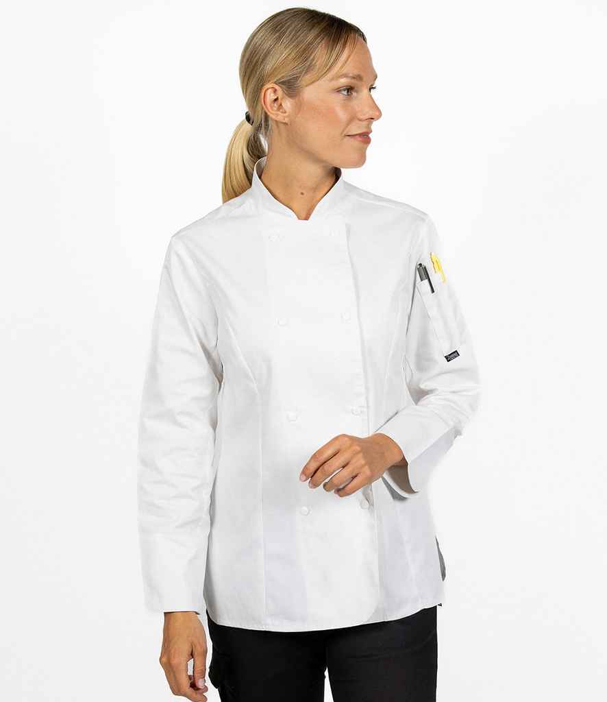 Dennys Ladies Long Sleeve Premium Chef's Jacket | White