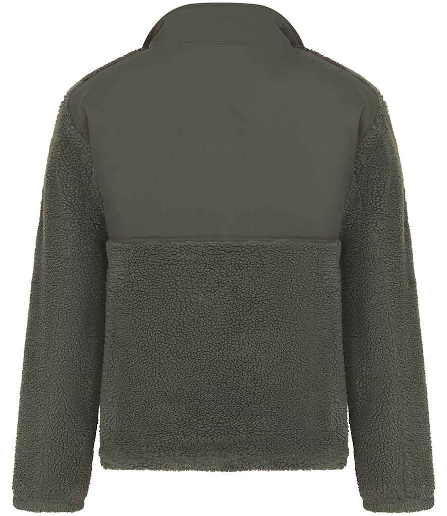 Front Row Recycled Sherpa Fleece Jacket | Dark Olive
