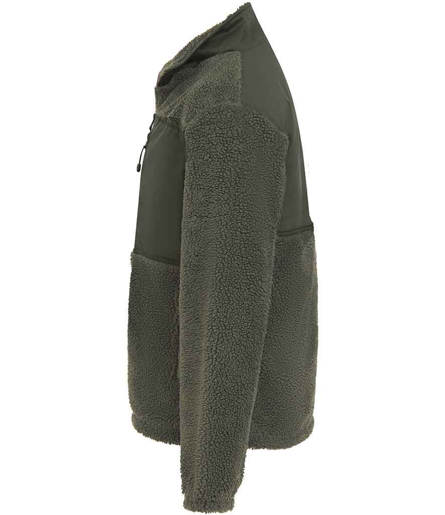 Front Row Recycled Sherpa Fleece Jacket | Dark Olive
