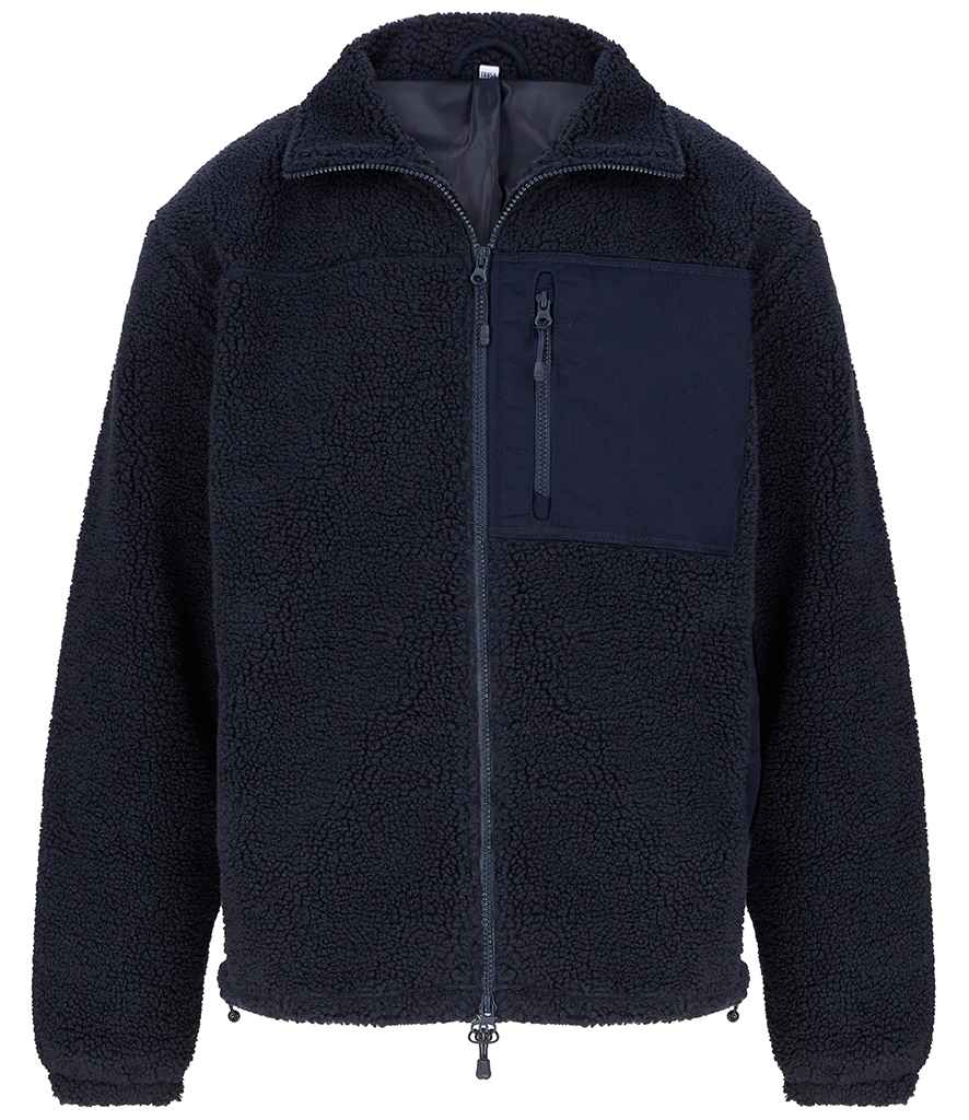 Front Row Recycled Sherpa Fleece Jacket with Cozy Warmth and Sustainable Design