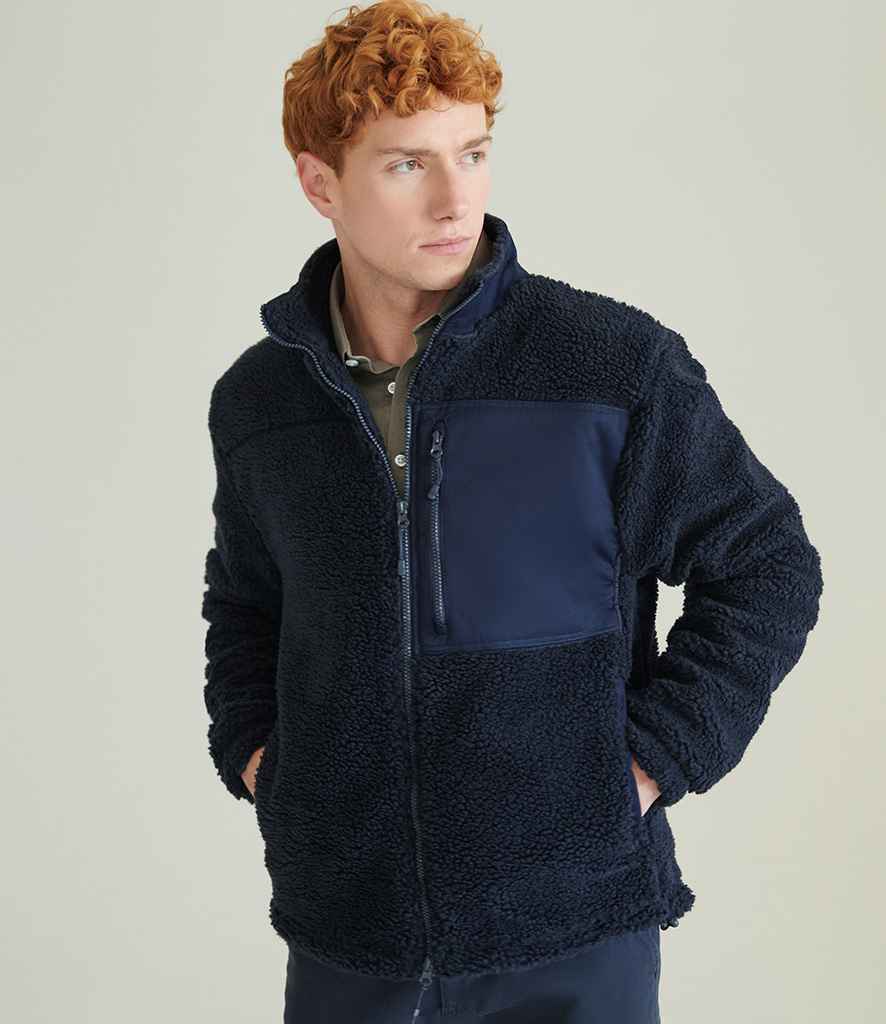 Front Row Recycled Sherpa Fleece Jacket with Cozy Warmth and Sustainable Design