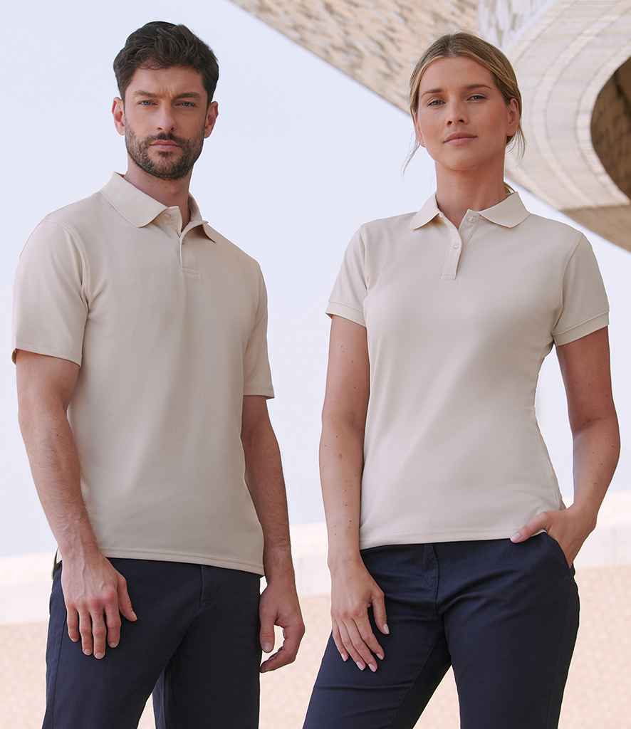 Henbury Coolplus® Wicking Piqué Polo Shirt | Natural