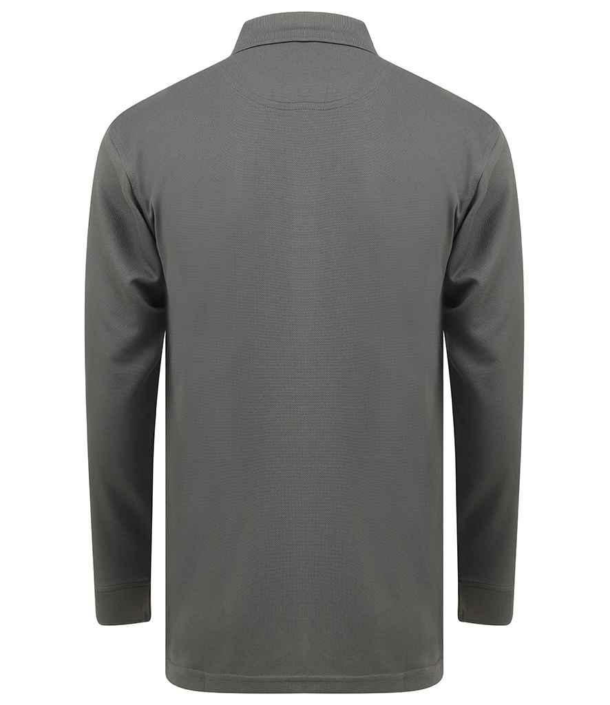 Henbury Unisex Long Sleeve Coolplus® Piqué Polo Shirt