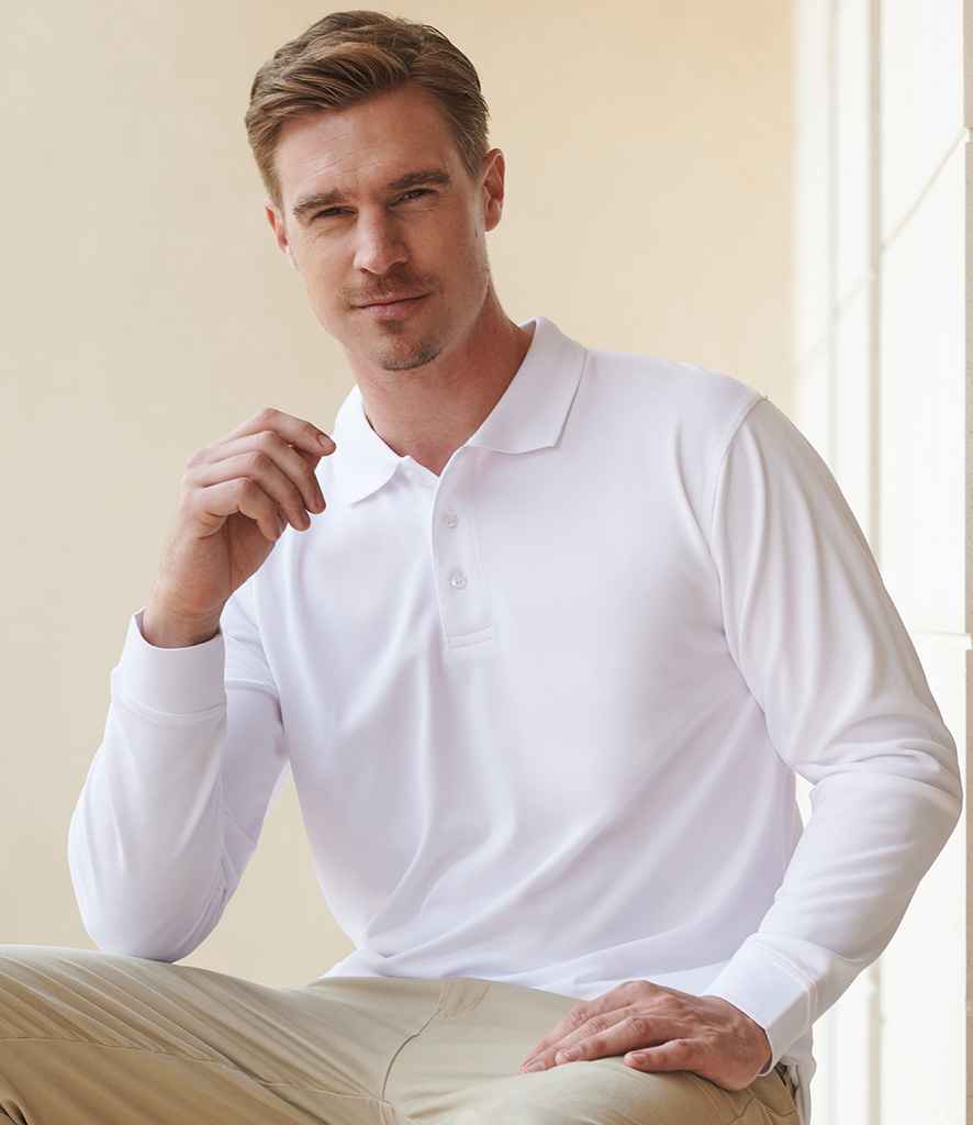 Henbury Unisex Long Sleeve Coolplus® Piqué Polo Shirt