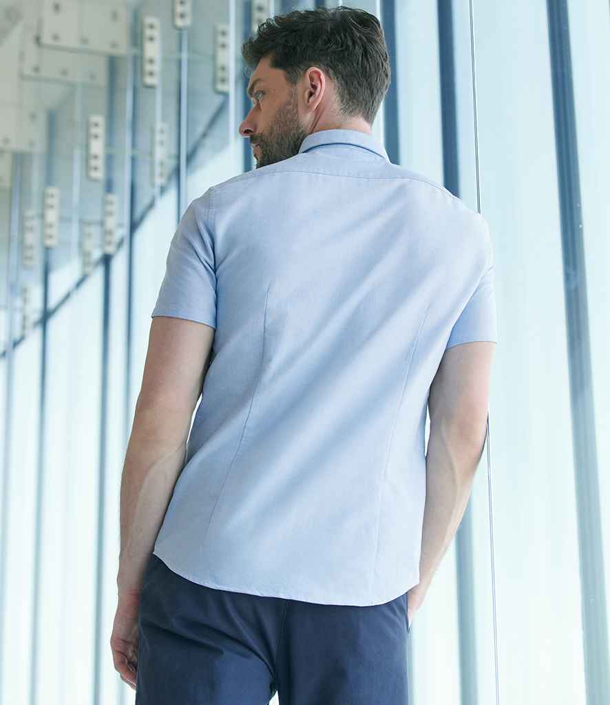 Henbury Modern Short Sleeve Slim Fit Oxford Shirt