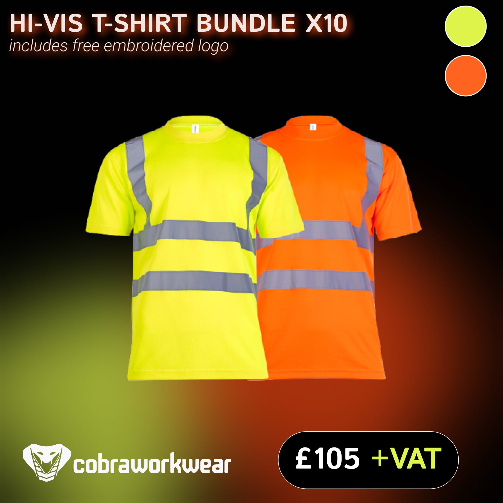 Hi Vis T-Shirt x10 Qty Bundle Package