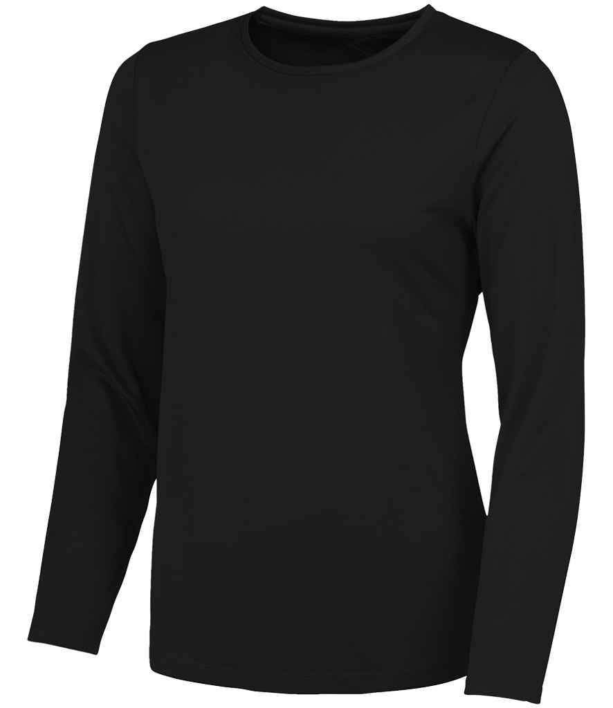 AWDis Ladies Cool Long Sleeve T-Shirt | Jet Black