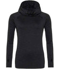 AWDis Ladies Cool Cowl Neck Top | Black Slate Melange